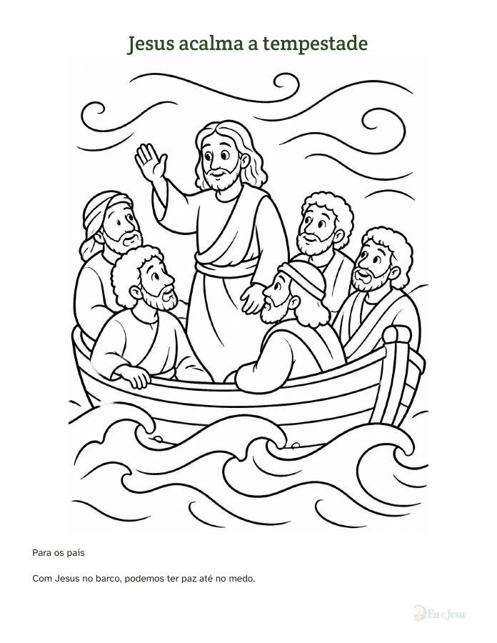Página Jesus acalma a tempestade